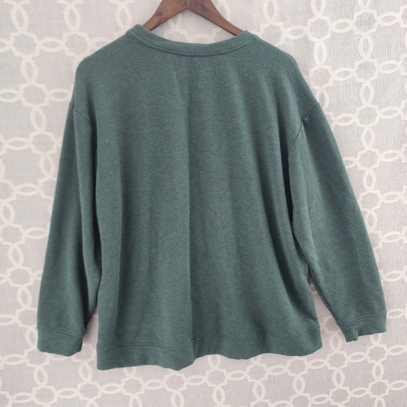 Orvis crew neck long sleeve green fleece sweatshirt women's XL - Picture 2 of 8